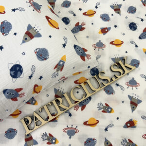 Detské mušelínové obliečky Vesmír + uteráčik