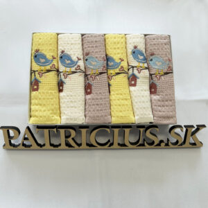 Kuchynské utierky - výšivka vtáčik - set 6ks