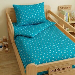 Detské obliečky líška a srnka modrá